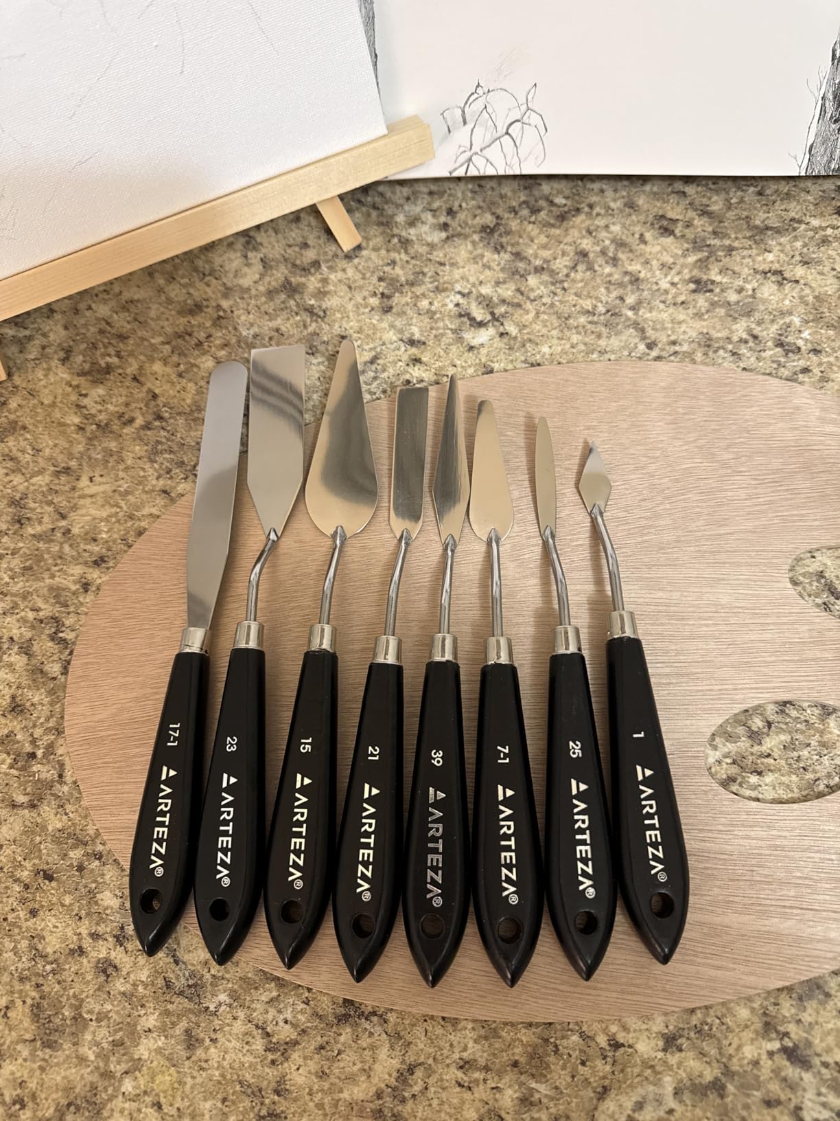 ARTEZA Palette Knives, Set of 8, Stainless Steel for Acrylic and Oil Paint customer photo 2