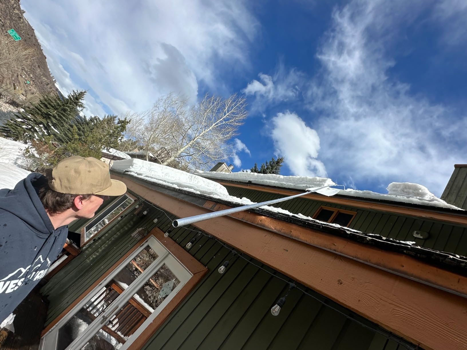 ROOF-RAZOR Roof Rake for Snow Removal | Safe-FAST-Easy Rooftop Tool | 25ft Handle | Wide 24in Cutting Head | Rugged Anti-Rip Snow Slide | MinnSNOWta Snow Rakes for House customer photo 1