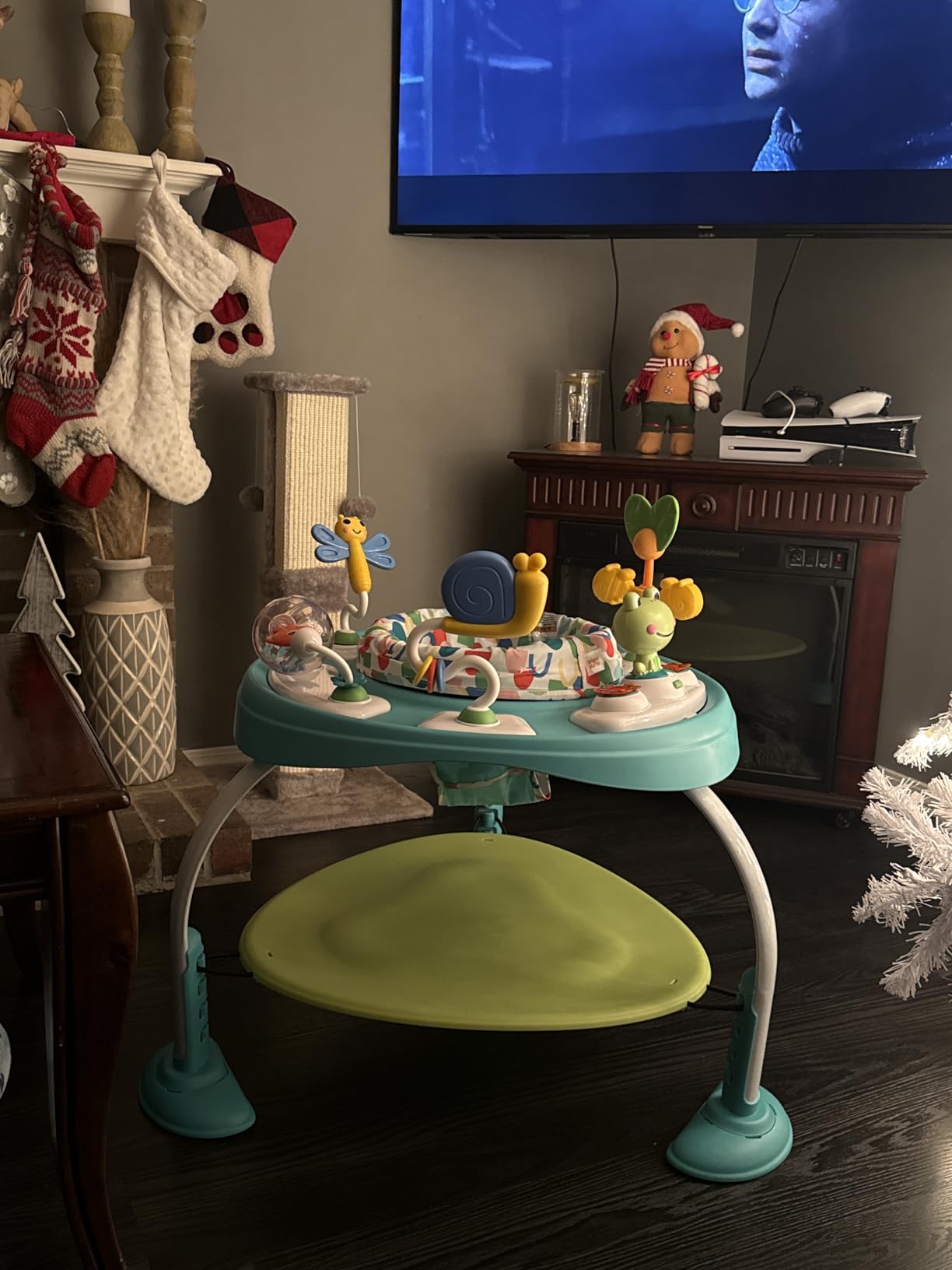 Bright Starts Bounce Bounce Baby 2-in-1 Activity Center Jumper & Table - Playful Pond (Green), 6 Months+ customer photo 1