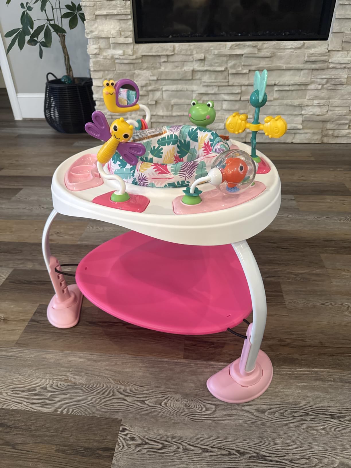 Bright Starts Bounce Bounce Baby 2-in-1 Activity Center Jumper & Table - Playful Pond (Green), 6 Months+ customer photo 2