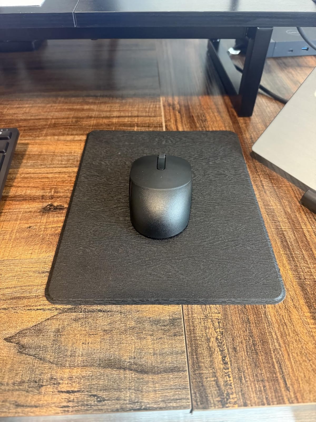 YSAGi Black Hard Mouse Pad,Ultra Thin Wood-Textured PU Leather Mouse Mat customer photo 2