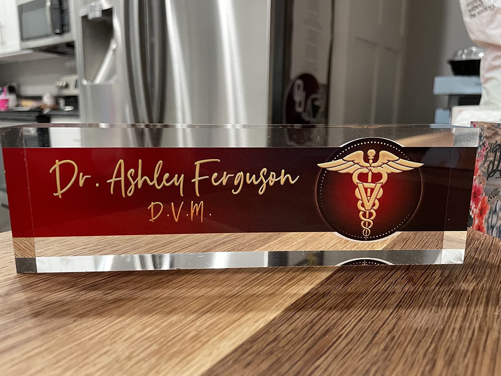 Artblox Office Desk Name Plate Personalized | Custom Name Plates for Desks | Lawyer Design On Clear Acrylic Glass | Office Desk Decor - (8