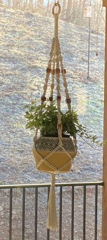 Macrame Kit for Beginners 227pcs – Macrame Wall Hanging Kit & Plant Hanger Kit, 225Y 3mm Cotton Cord, Wooden Beads Dowels Rings, DIY Craft Kit for Adults, Macrame Starter Kit Supplies customer photo 1