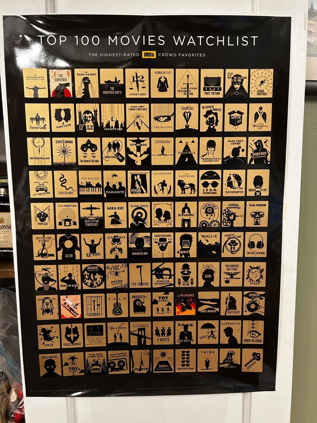 Official IMDb Top 100 Movies Scratch Off Poster | Premium Bucket List - Made in USA | 16.5x23.4 Inches | Unique Gift for Men and Women Film Lovers | Movie Night Supplies and Room Décor customer photo 1