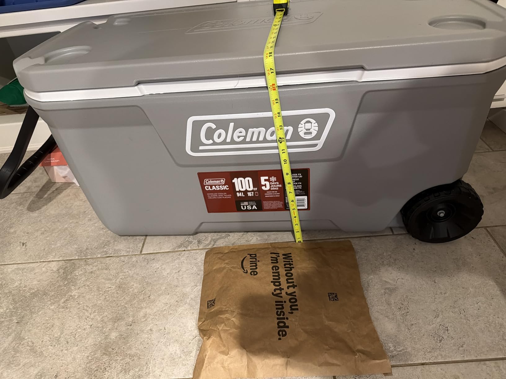 Coleman Classic Series Insulated Portable Rolling Cooler with Wheels, Leak-Resistant Outdoor Hard Cooler Keeps Ice up to 5 Days customer photo 1
