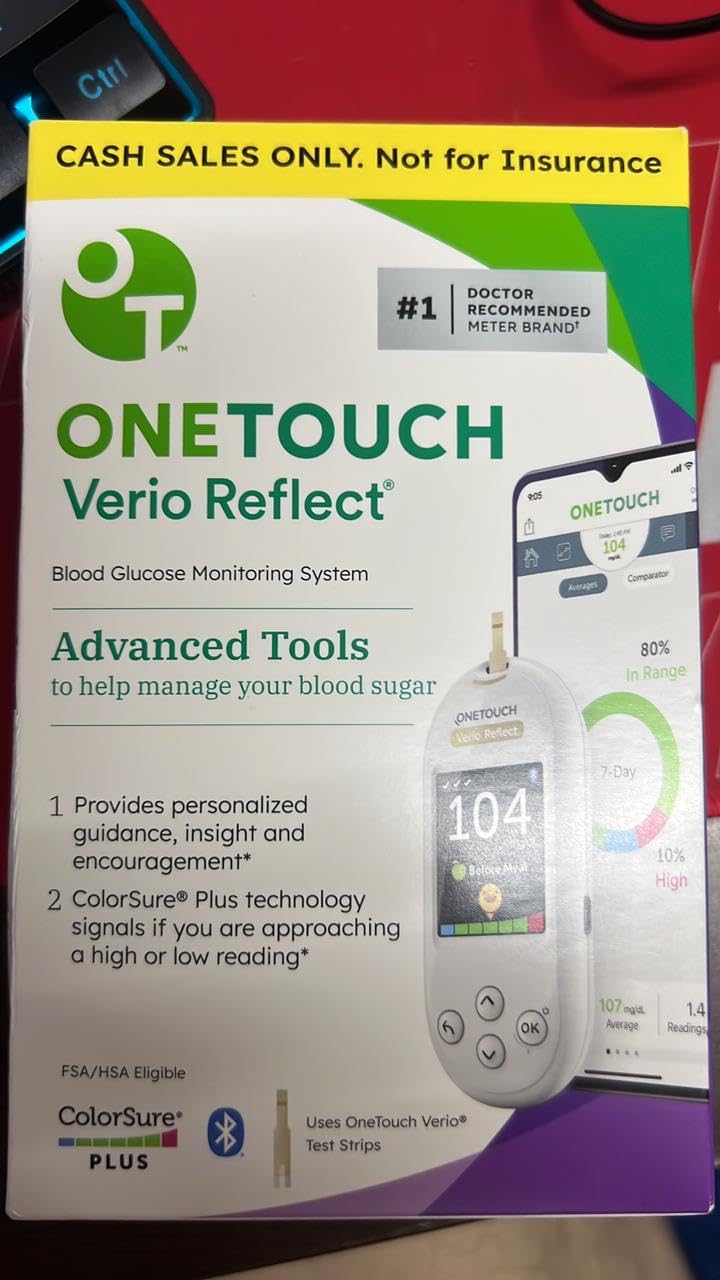 OneTouch Verio Test Kit with Meter, Lancets, Lancing Device and Test Strips - Complete Blood Sugar Kit with Verio Reflect Meter, Lancing Device, 30 Lancets & 30 Test Strips customer photo 2