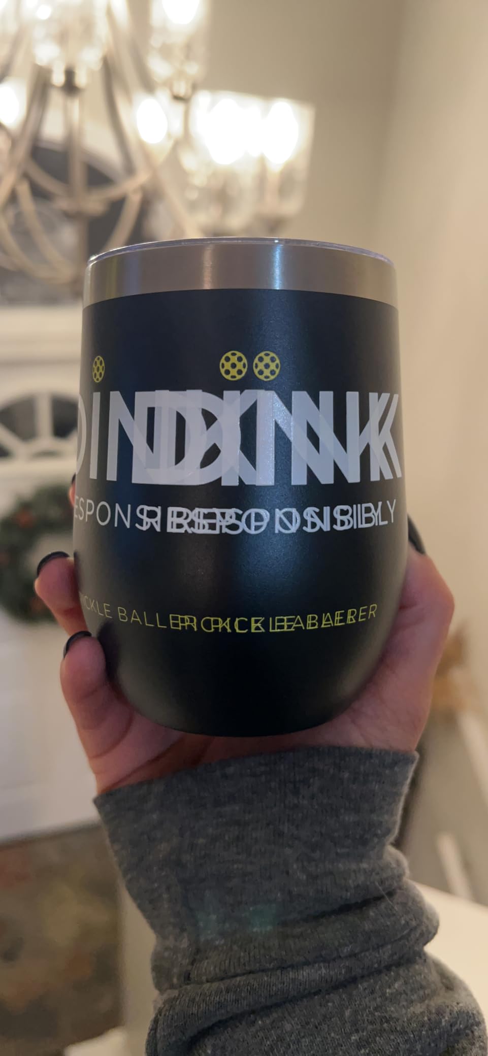 Super Fly Goods -Dink Responsibly 12 oz Pickleball Wine Tumbler – Insulated Stainless Steel Tumbler with Lid | Pickleball Gifts for Women, Dad & Players, Unique Tennis Gift Idea (Pickleball) customer photo 2