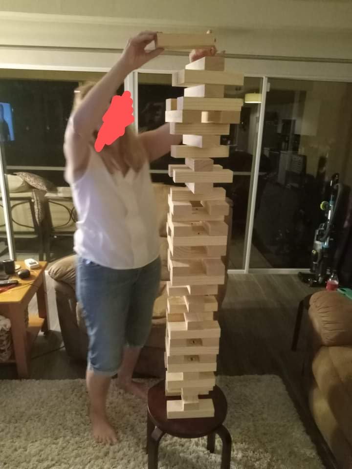 SPORT BEATS Outdoor Games Large Wooden Tower Stacking Game Stack up to 4 FT customer photo 2