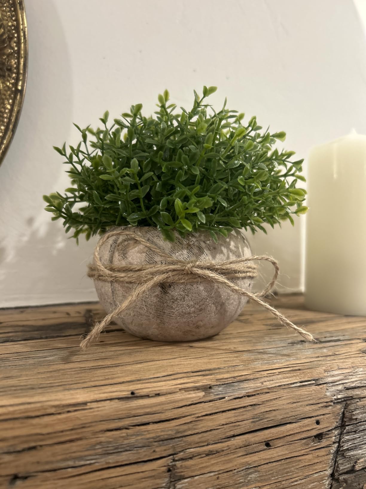 4 Pack Small Fake Plants in White Pulp Pot for Home Decor customer photo 1