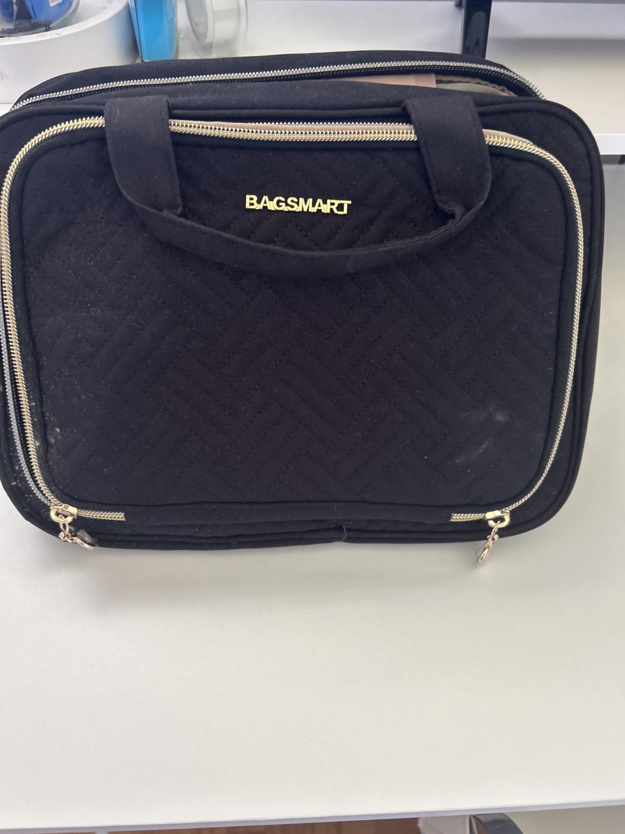 BAGSMART Toiletry Bag Hanging Travel Makeup Organizer with TSA Approved Transparent Cosmetic Bag Makeup Bag for Full Sized Toiletries, Medium-Black customer photo 1