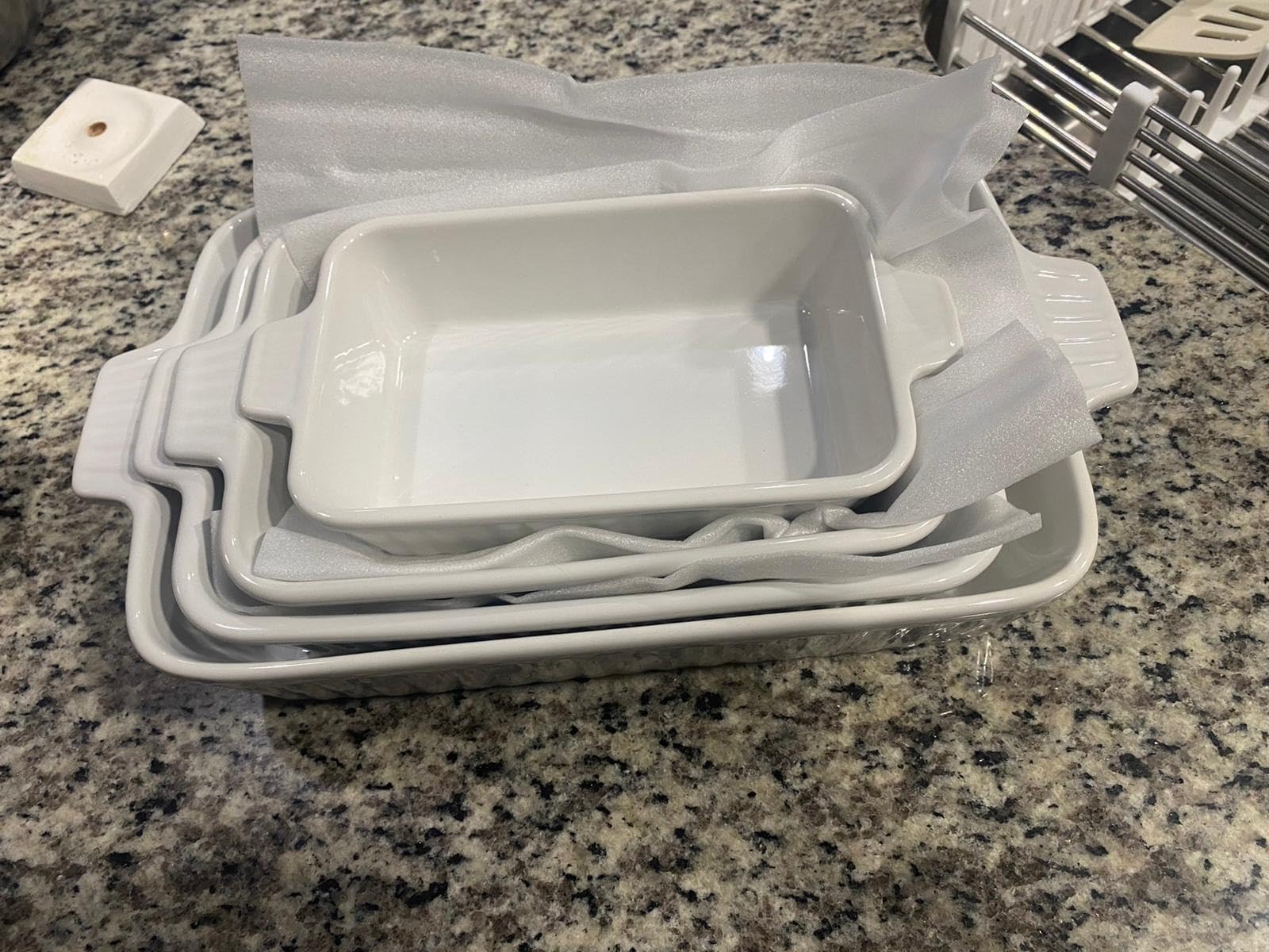 MALACASA Casserole Dishes for Oven, Ceramic Baking Dishes Set of 4, White customer photo 1