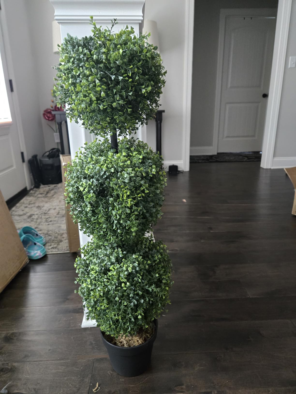 Nearly Natural 36 in Artificial Triple Ball Boxwood Topiary Tree with Pot customer photo 1