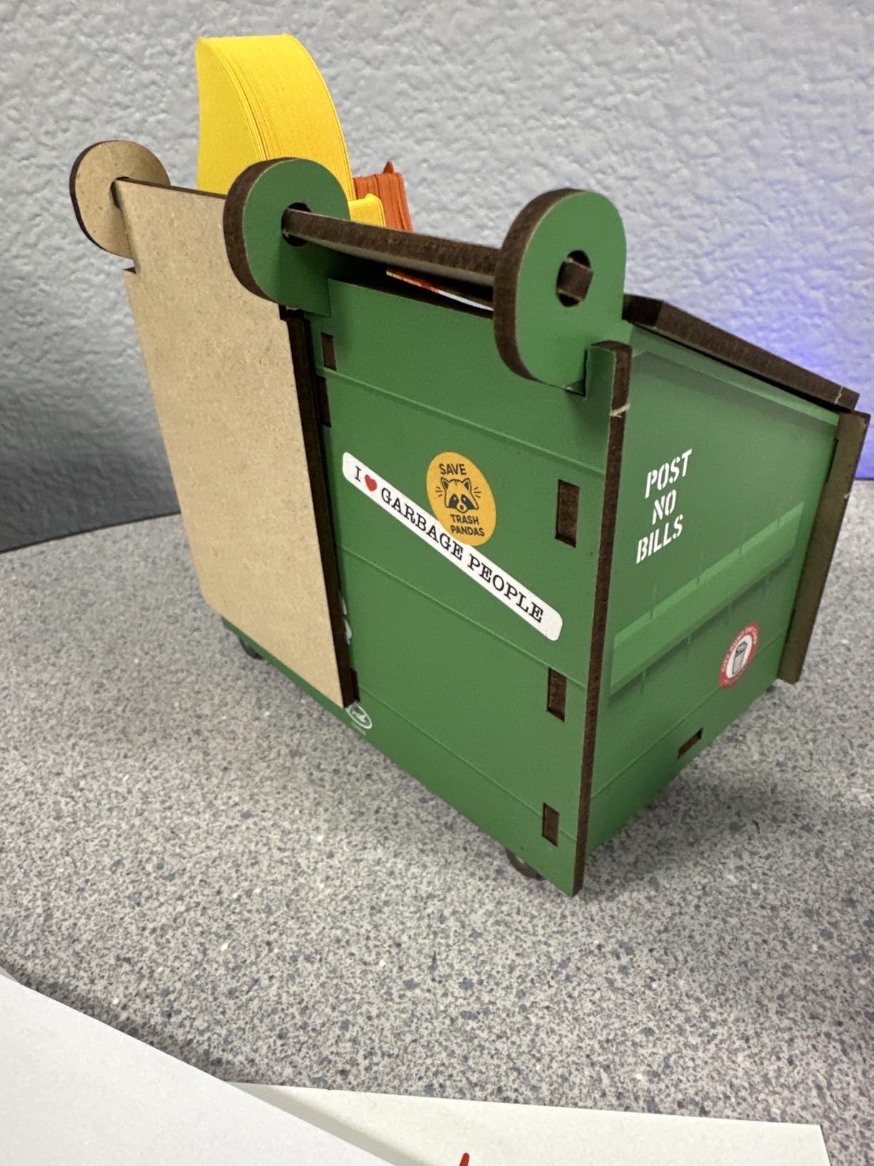 Genuine Fred Desk Dumpster Pencil Holder with 100+ Flame Note Cards, Funny 3-Compartment Organizer for Office Supplies, Desk Caddy for Work or Home customer photo 1