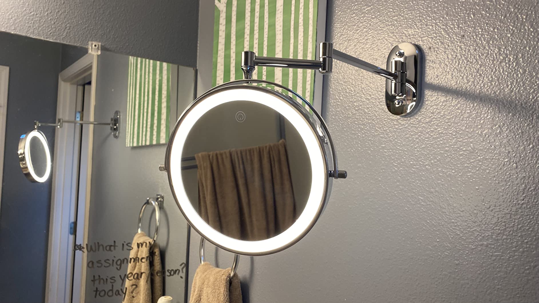 FUNTOUCH 5000mAh Rechargeable Wall Mounted Lighted Makeup Mirror 1X30X customer photo 2