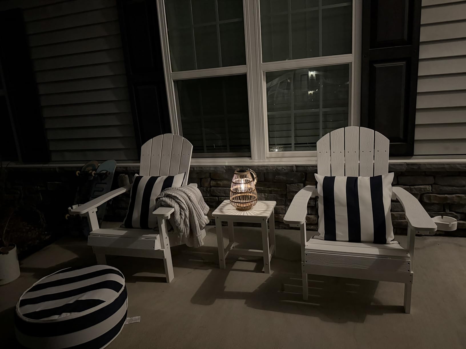 YEFU Adirondack Chair with Cup Holder, All-Weather Outdoor Chair, Blue customer photo 2