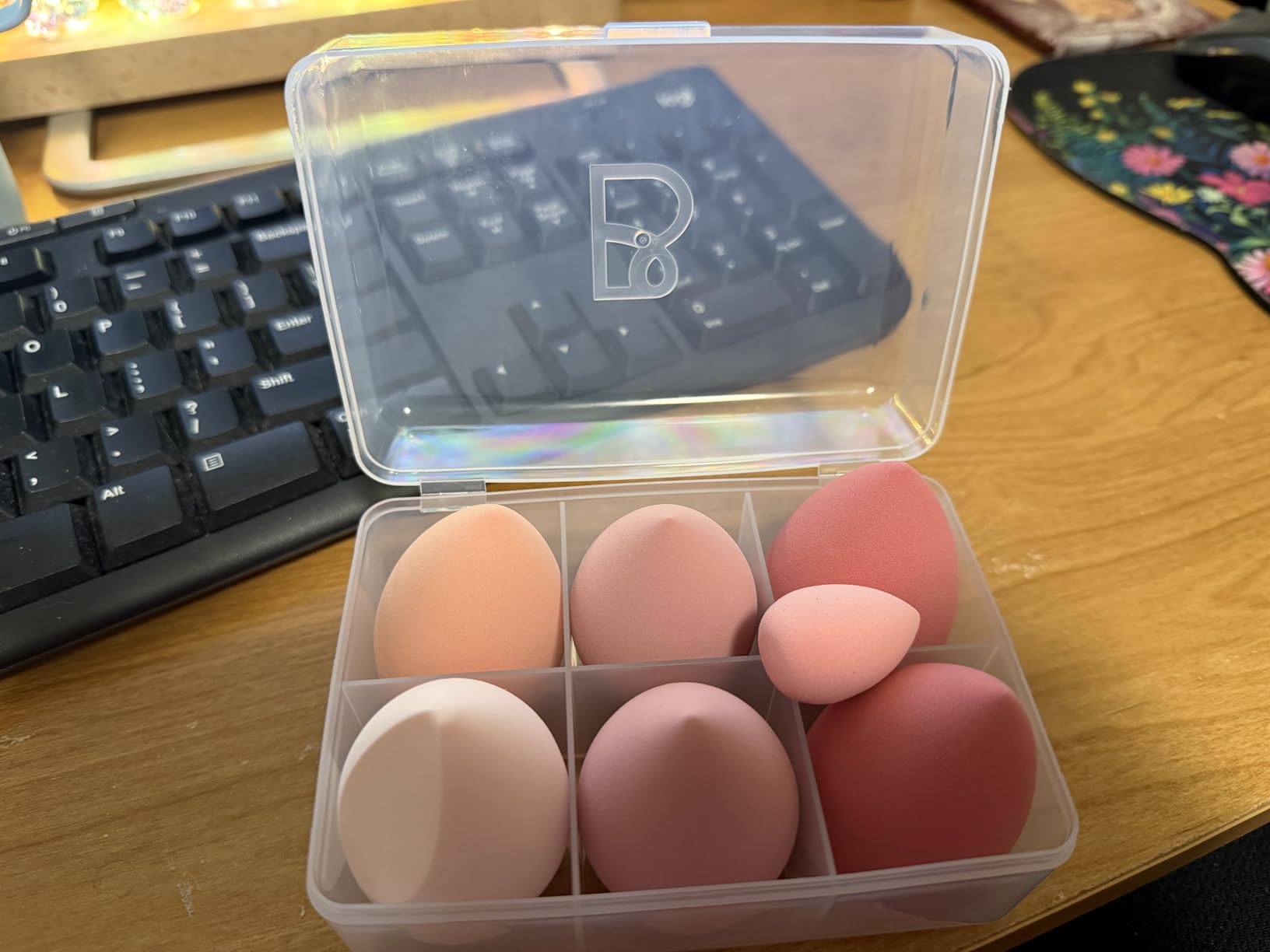 Makeup Sponge Set BS-MALL with Storage Case 7 Pcs for Liquid, Cream, and Powder,SAVE Foundation with 1 Mini Makeup Sponge For Travel Daily Use (A-Pink) customer photo 2