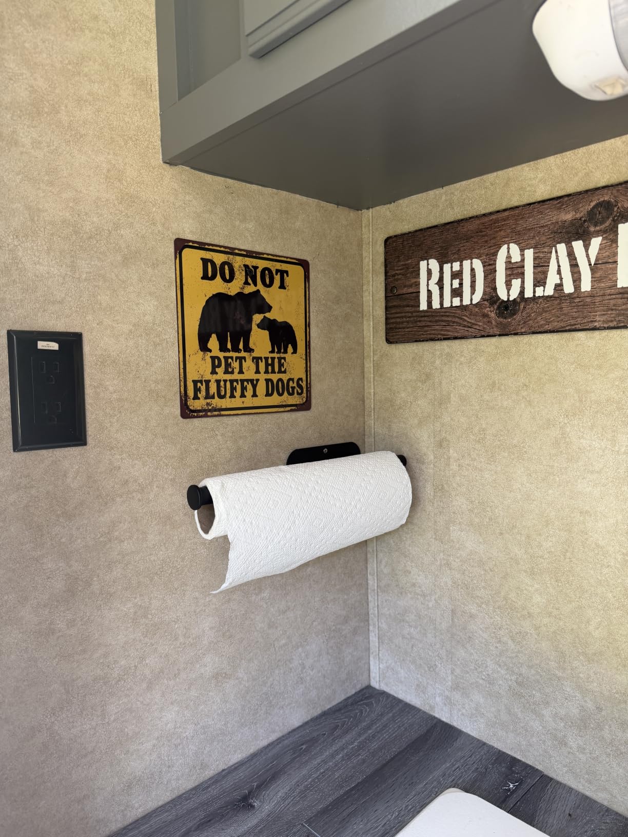 DEKAVA Paper Towel Holder Under Cabinet Wall Mount for Kitchen Paper Towel | Black towel rack, Self-Adhesive, Stainless Steel 13 inch, Kitchen essentials, Bathroom, Countertop customer photo 2