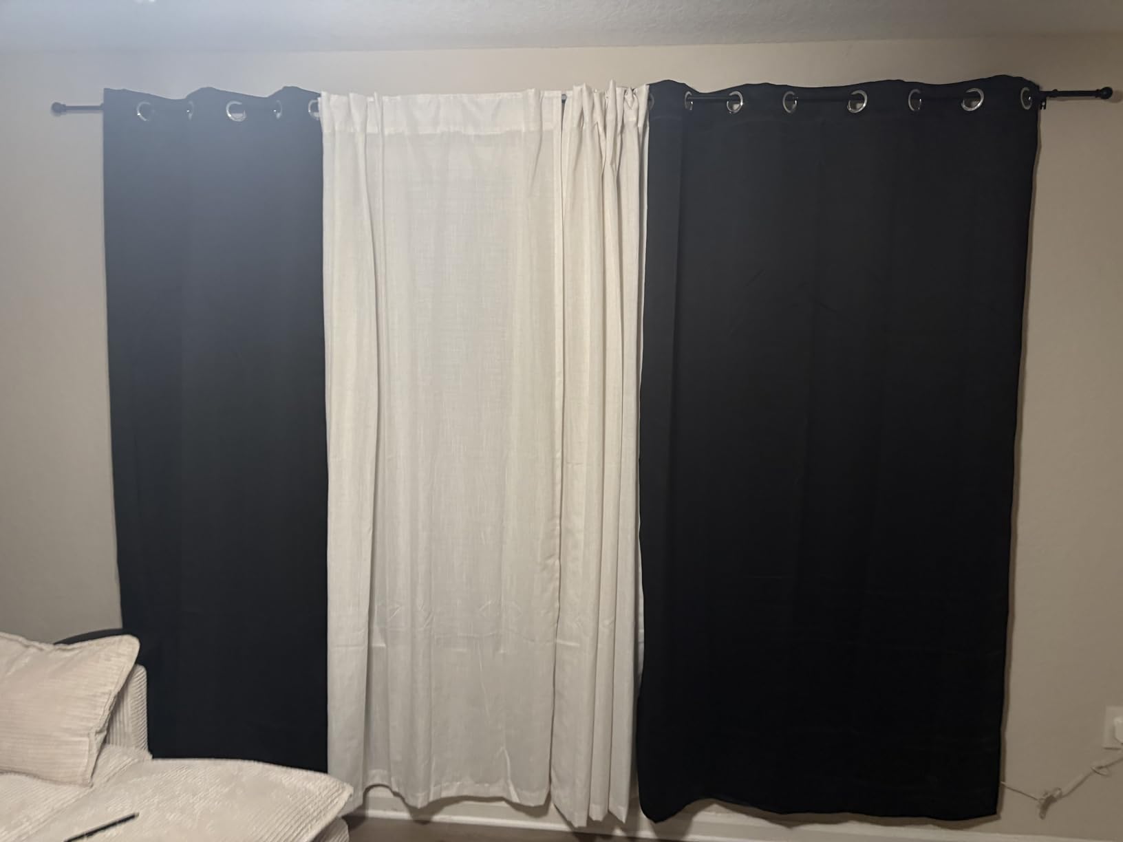 Joydeco Blackout Curtains for Bedroom 84 Inch - Black Out Curtains with Grommets Thermal Insulated Room Darkening Light Blocking, Noise Reducing & Wrinkle-Free Drapes for Living Room Windows, 2 Panels customer photo 1