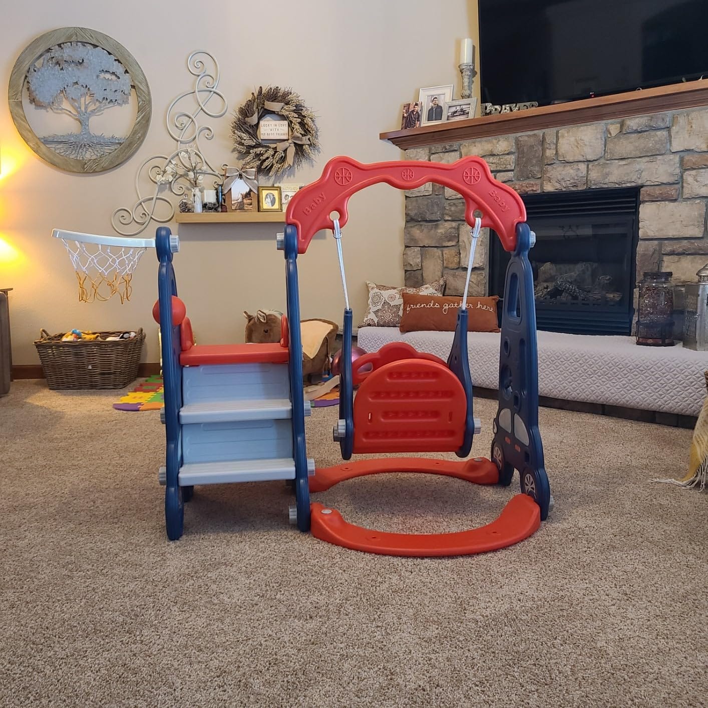 NYEEKOY 4 in 1 Slide Swing Set and Kids Slide for 3+ customer photo 1