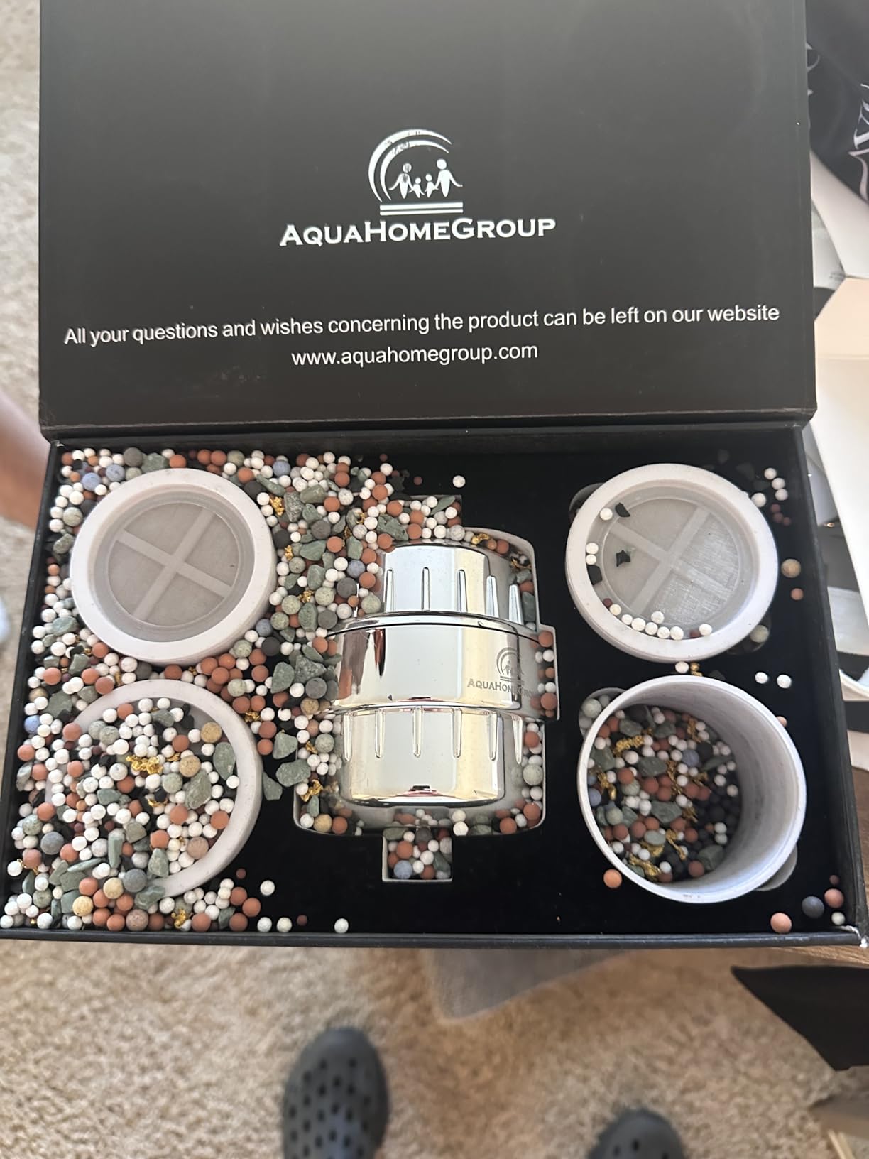 AquaHomeGroup Shower Head Filter — 20-Stage + 5 Replacement Cartridges — Reduces Chlorine and Other Chemicals — Vitamin C, E & A Shower Filter for Healthier Skin & Hair customer photo 2