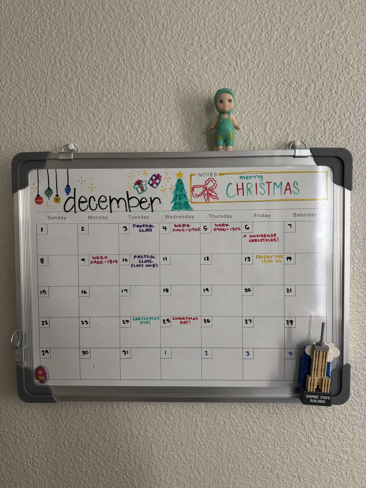 Weekly Calendar Whiteboard for Wall, Dry Erase Board, Magnetic White Board customer photo 1