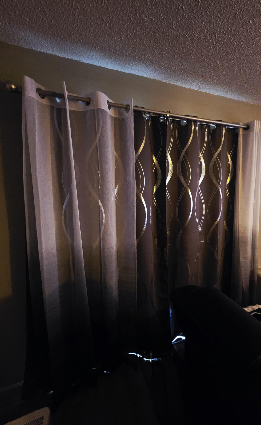 NICETOWN Grey Blackout Striped Pattern Curtains for Living Room, 52 x 84 customer photo 2
