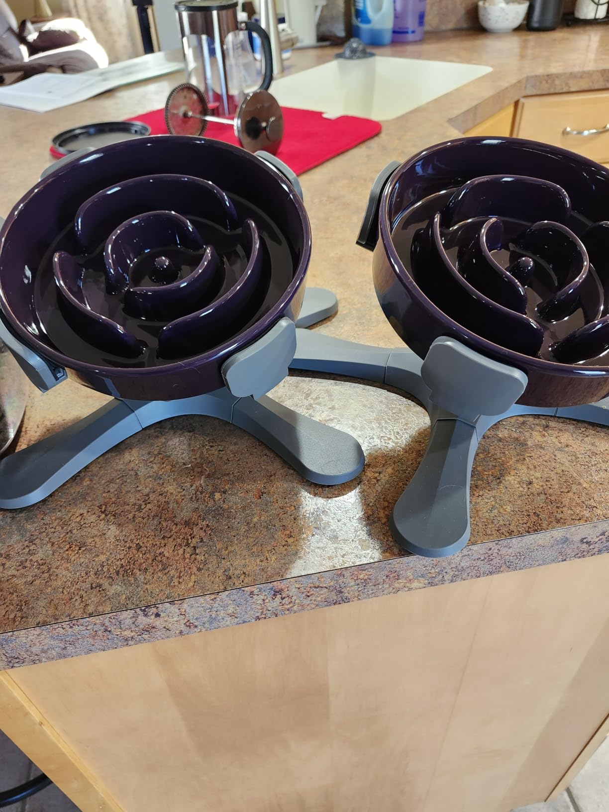LE TAUCI Dog Bowls Slow Feeder Ceramic, 1.5 Cup Slow Feeding Bowl for Small and Medium Breed, Puzzle Dog Food Bowl for Fast Eater, Maze Purple customer photo 2