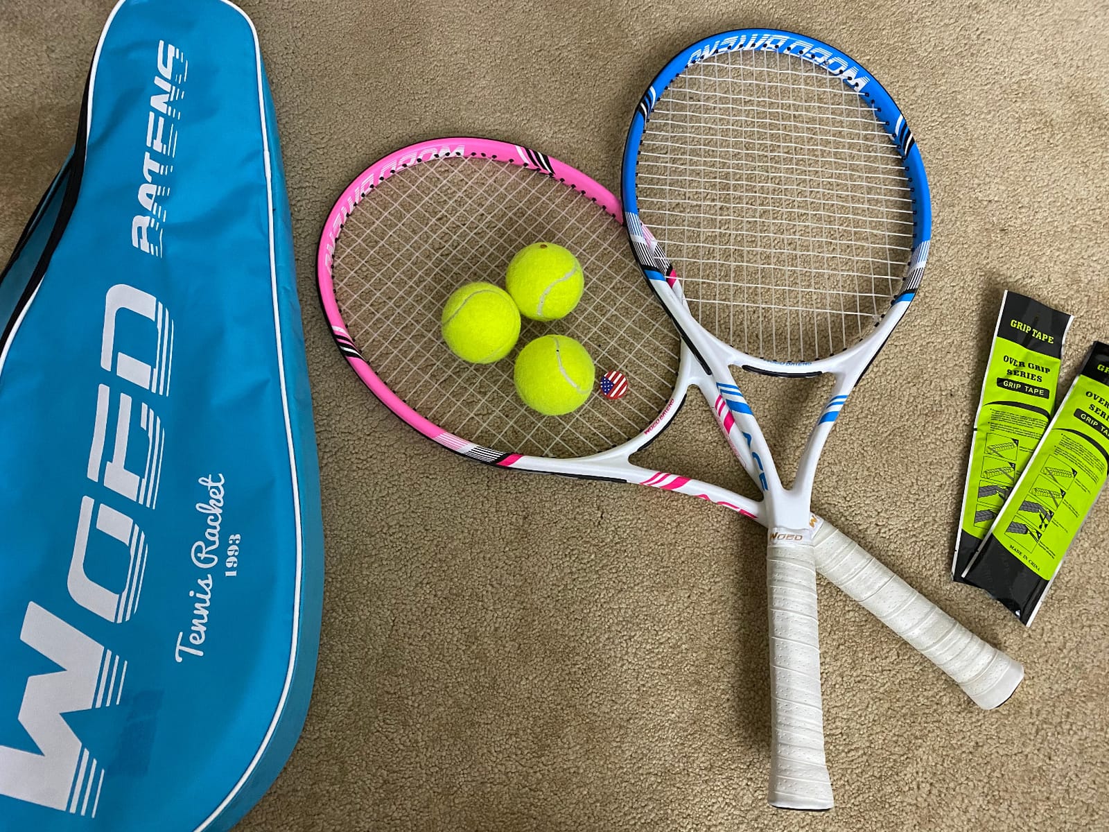 Pro Tennis Racket for Adults, 2 Player 27 inch Speed Tennis Racquet Acceptable for Beginner and Professional with 3 Tennis Balls, 2 Vibration Dampes, 2 Overgrips, Tennis Bag customer photo 2