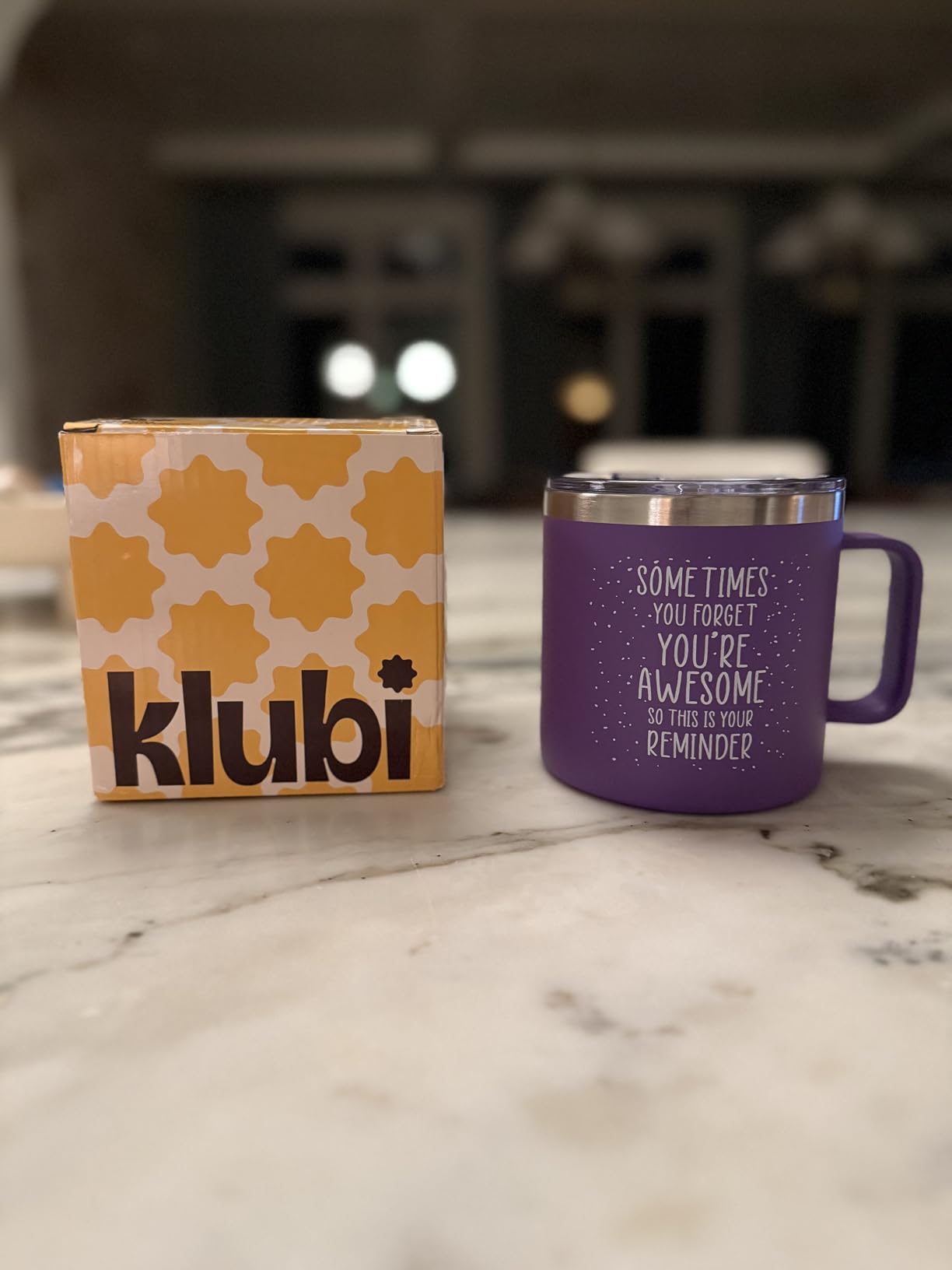 Birthday Gifts for Women Friendship - Purple Gifts for Women Coffee Mug Tumbler 14oz Sometimes You Forget You're Awesome Unique Gift Idea for Older Women Over 50, 60, Inspirational Cup for Mom, Her customer photo 2