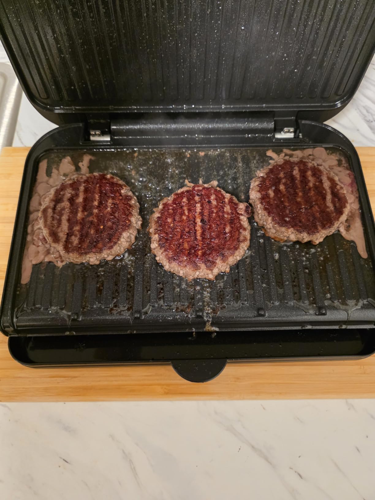 George Foreman Compact 2-Serving Electric Indoor Grill and Panini Press for 1–2 People, Classic Plates, Black customer photo 2