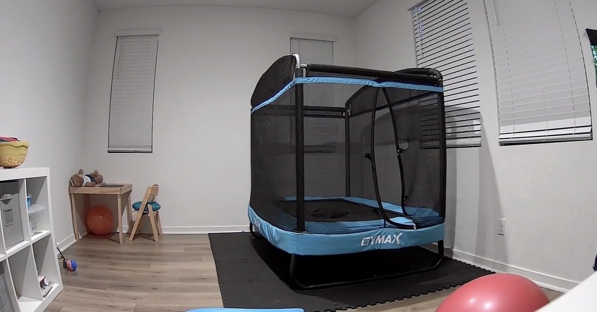 GYMAX Trampoline for Kids, 6FT Toddler Trampoline with Swing & Enclosure Safety Net, ASTM Approved Rectangle Recreational Trampoline for Indoor/Outdoor, Birthday for Baby Boys & Girls customer photo 1