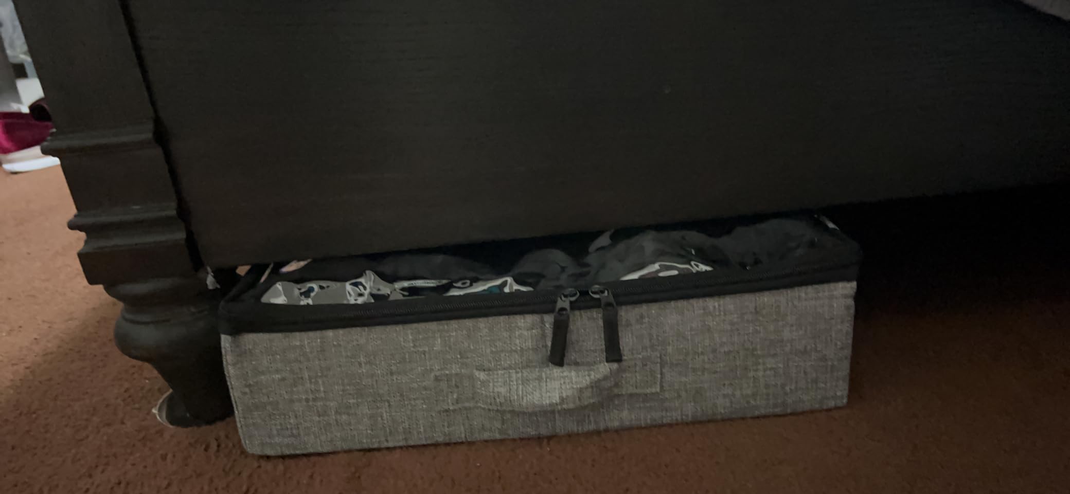 2-Pack Under Bed Storage Containers, 4.5 Inches Tall Clothes Storage, Grey customer photo 2