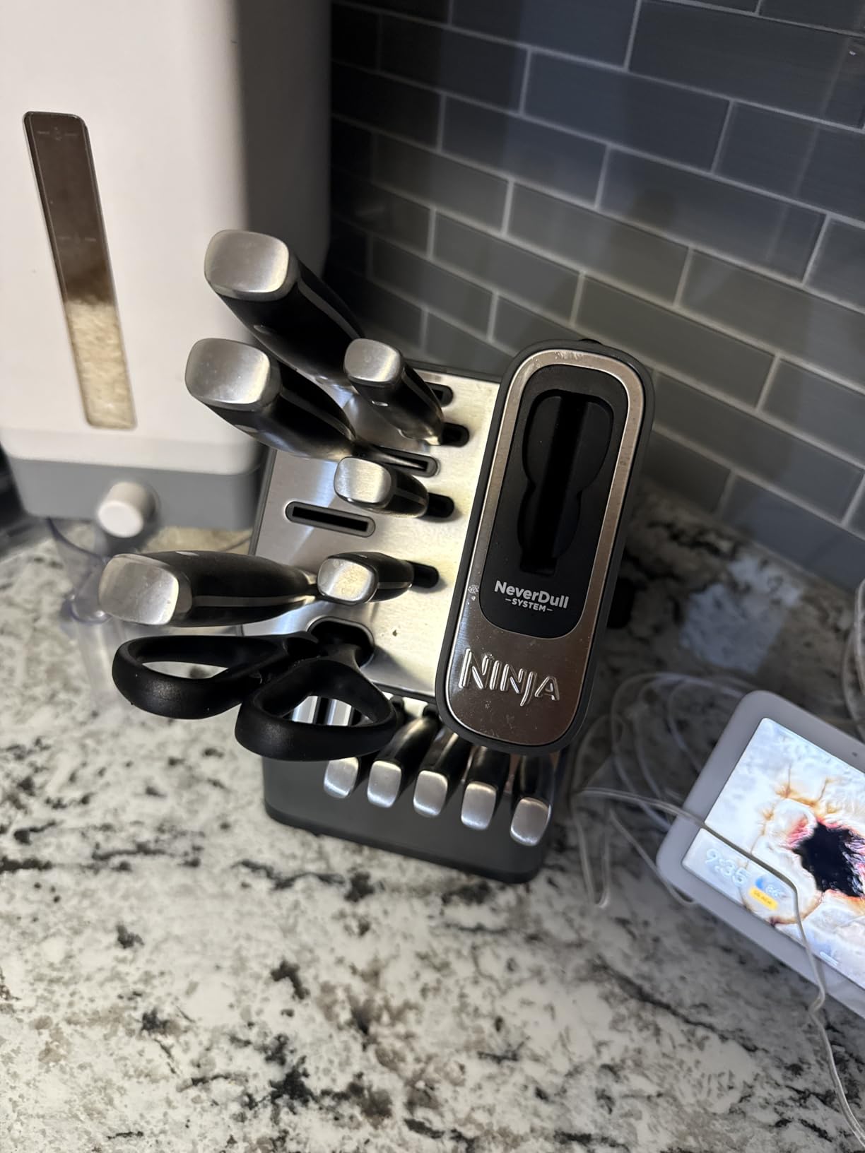 Ninja NeverDull 17-Pc Knife Block Set, Built-in Sharpener, Black, K32017 | Stays razor-sharp 10+ years. Rust-resistant German stainless steel blades customer photo 1