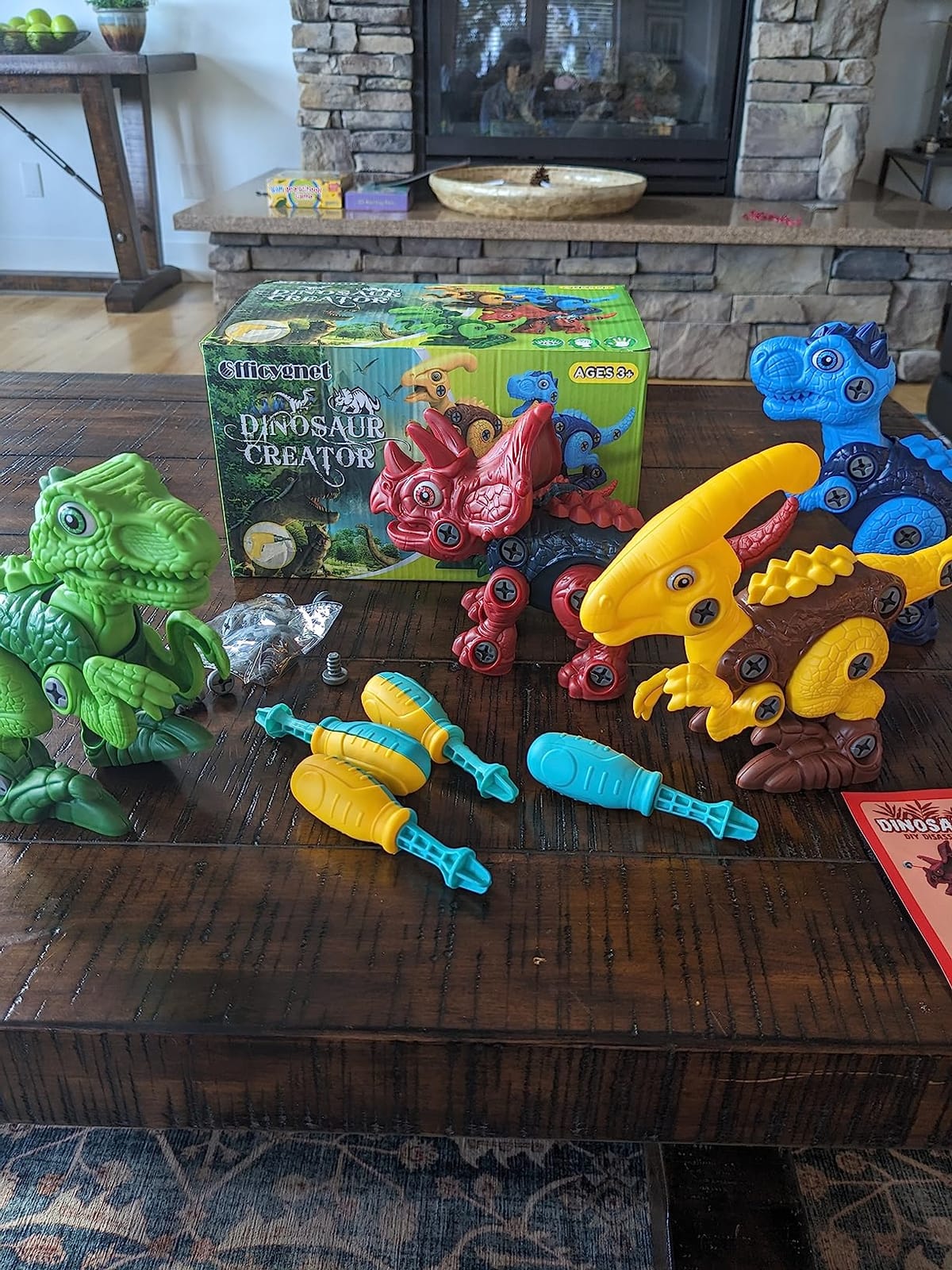 Dinosaur Toys for 3, 4, 5, 6, 7 Year Old Boys, Take Apart Toys with Electric Drill for Kids, STEM Educational Construction Building Toy, Ideal Birthday Christmas Easter Gifts, Incl Tyrannosaurus Rex customer photo 2