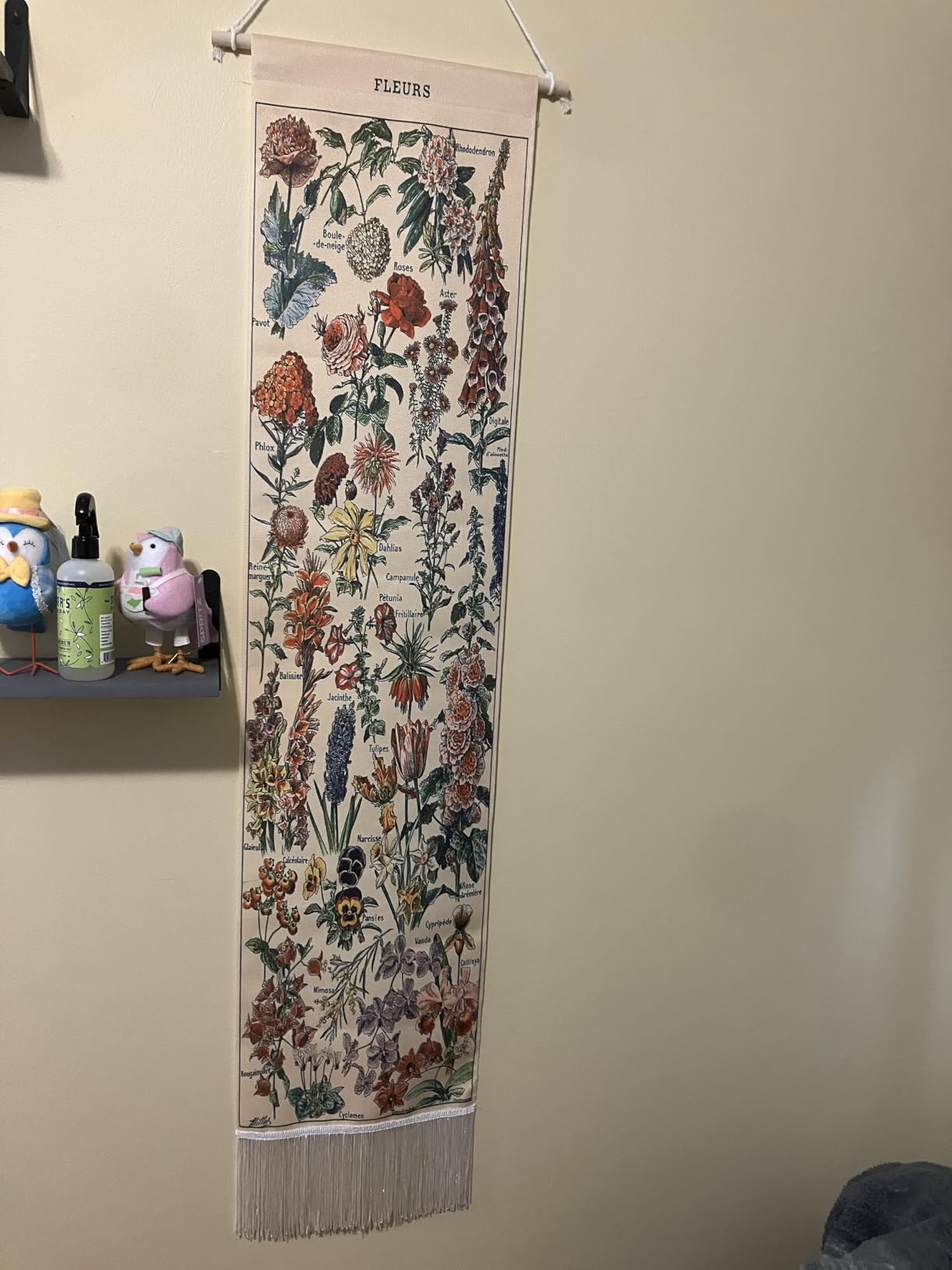 Tegeme Vintage Tapestry 52'' x 13'' Long Vertical Wall Hanging (Flower) customer photo 2