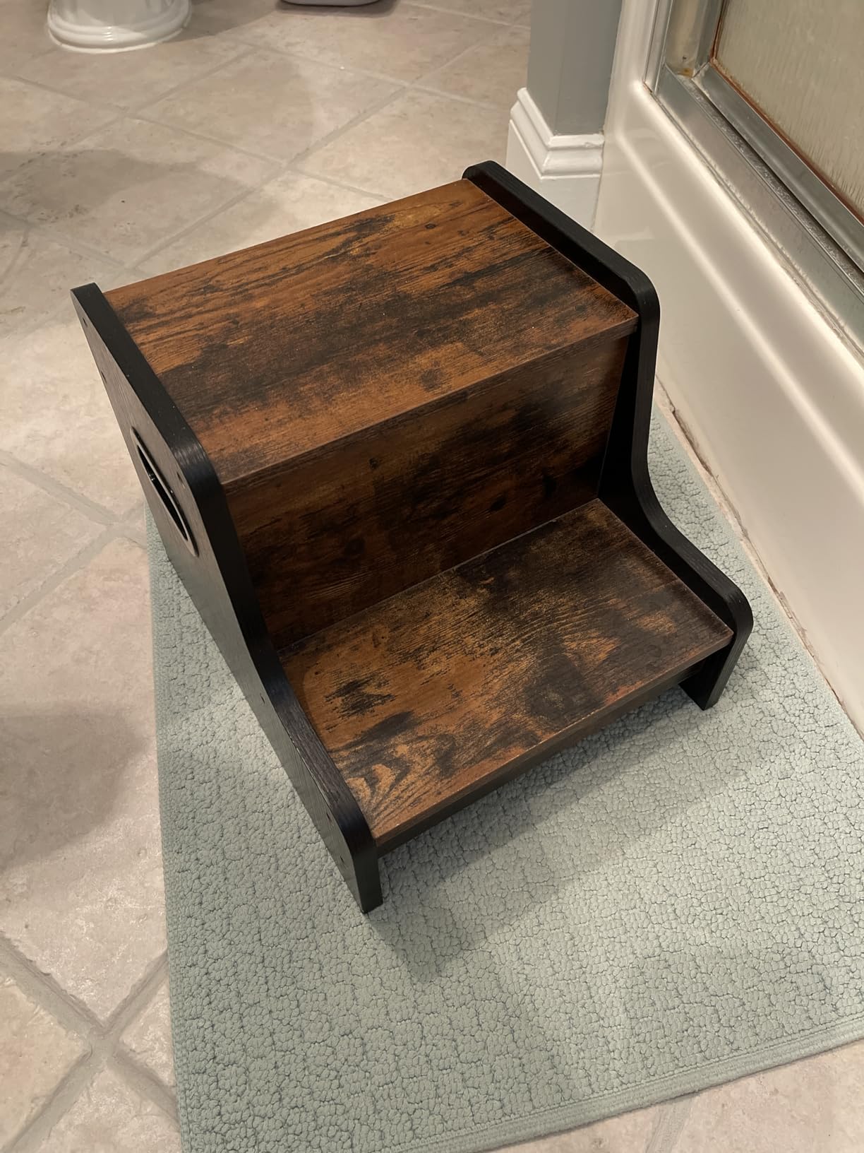HOOBRO Step Stool for Kids, Two Step Toddler's Stool, Kids Potty Training Stool with Handles, Non-Slip Pads for Safety, Easy to Move, for Sink, Bathroom, Bedroom, Rustic Brown BF01JD01G3 customer photo 2