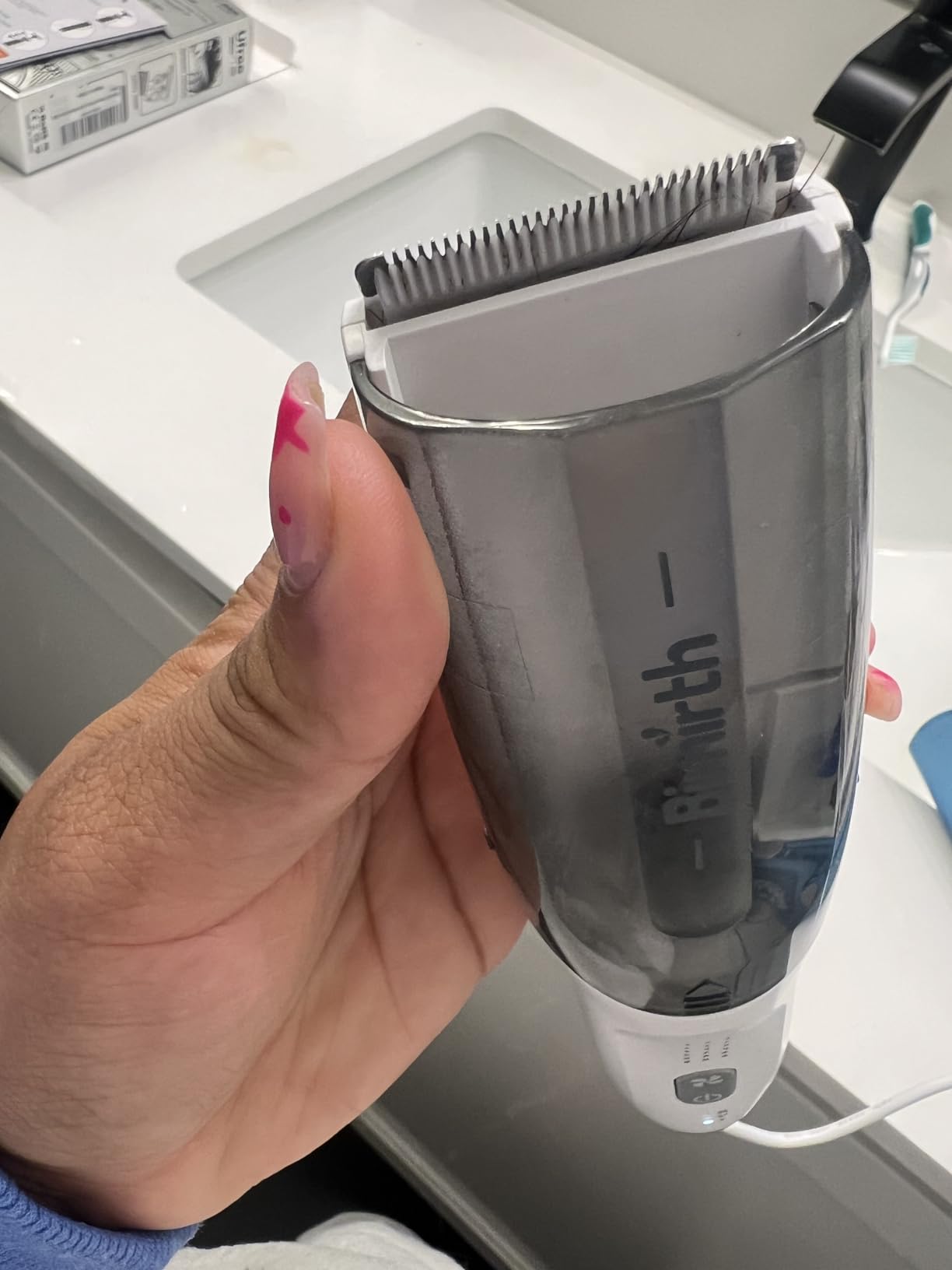 Bimirth Baby Hair Clipper with Vacuum - Hair Trimmer for Kids and Toddlers - Waterproof, Rechargeable, Cordless Hair Cutting Machine for Children (with Bag) customer photo 2