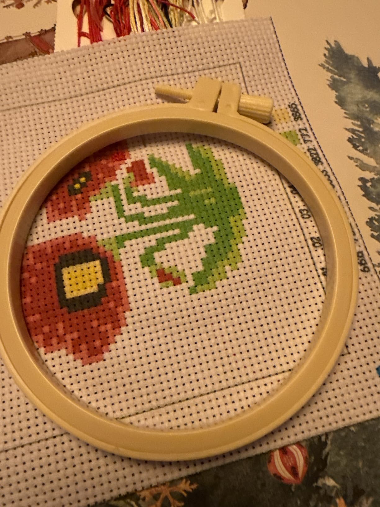 Stamped Cross Stitch Kits for Beginners Adults, Rose Poppy Pansy Sunflower customer photo 1