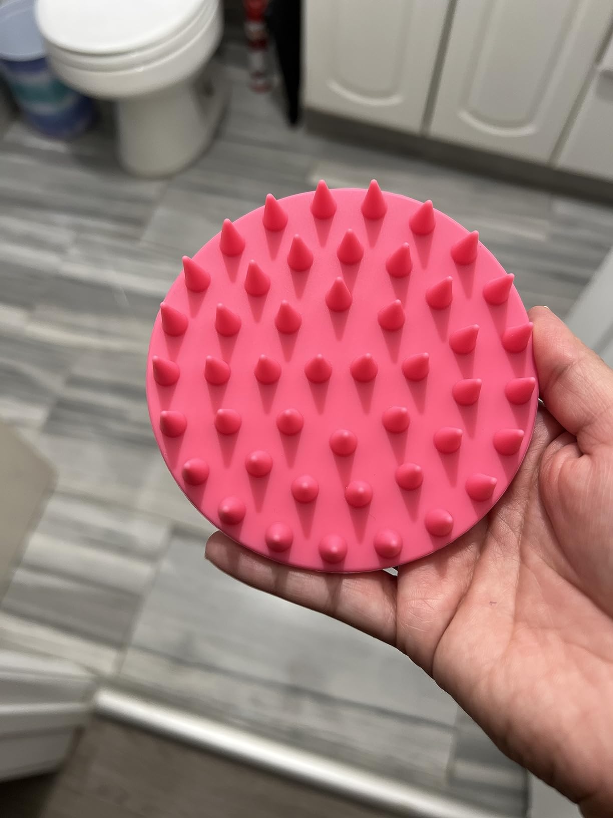 One-piece Silicone Scalp Massager Shampoo Brush Hair Wash, Dark Green customer photo 2