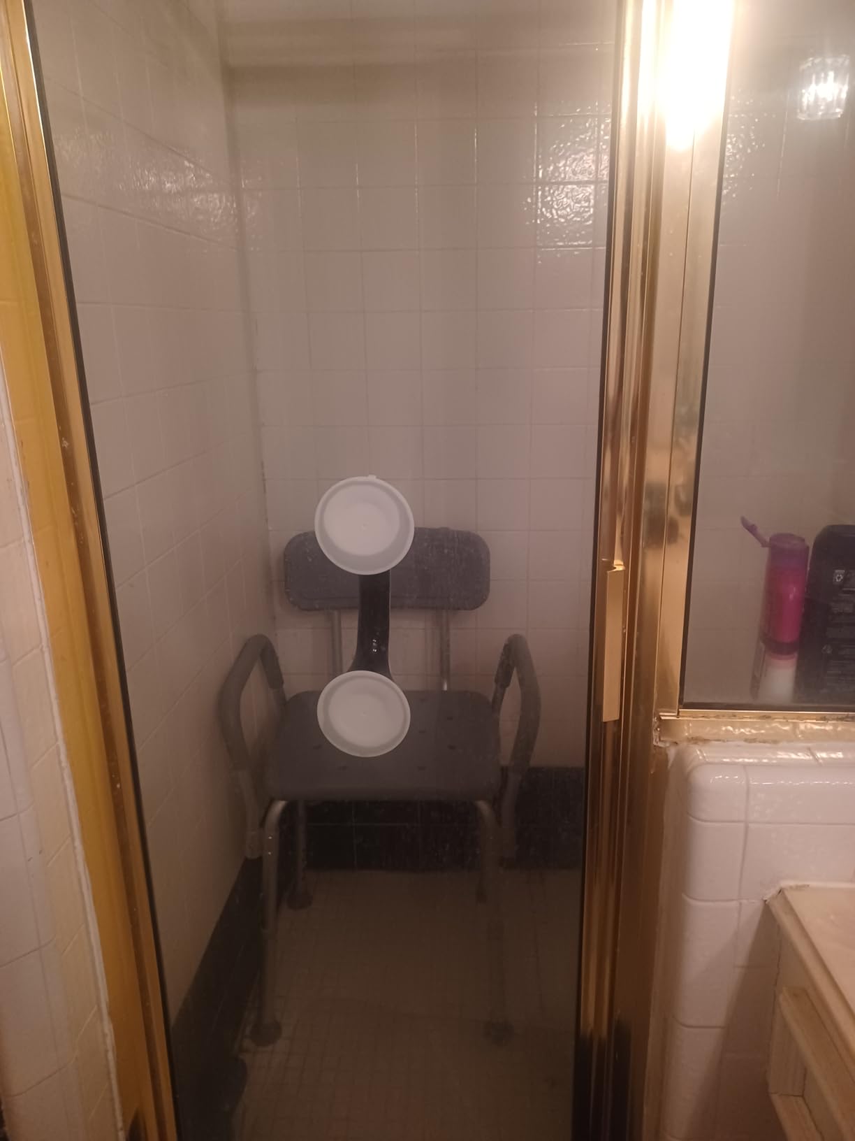 Medline Shower Chair with Backrest and Padded Armrests - 350 lb. capacity, Bath Bench, Seat, Stool for Independent Adult, Seniors, Elderly & Disabled Patients customer photo 1