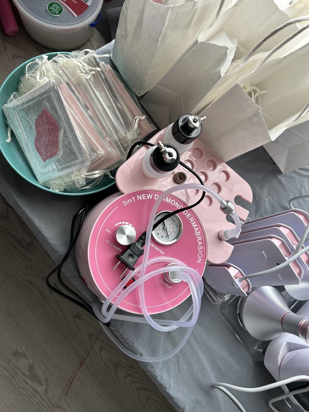 Diamond Microdermabrasion Machine Professional Plus, 3 in 1 Pink Diamond Dermabrasion Facial Beauty Equipment Skin Care for Vacuum Blackhead Removal & Spray, Suction Power 0-70 cmHg customer photo 1