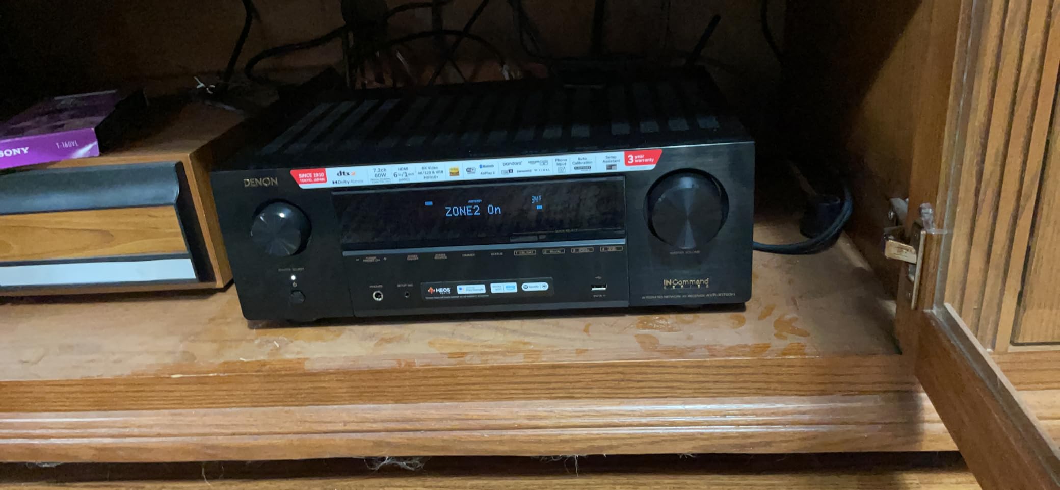 Denon AVR-X1700H 7.2 Channel AV Receiver - 80W/Channel, Built-in HEOS, Advanced 8K HDMI Video w/ eARC, Dolby Atmos, DTS:X, Amazon Alexa Voice Control customer photo 1