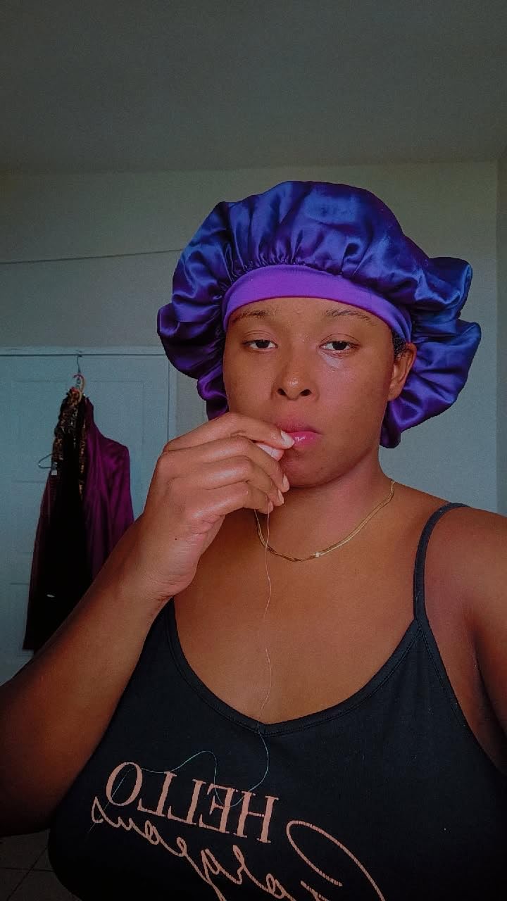 4 Pcs Satin Bonnet for Women, Long Sleep Cap Soft Silky Bonnet for Braids customer photo 1