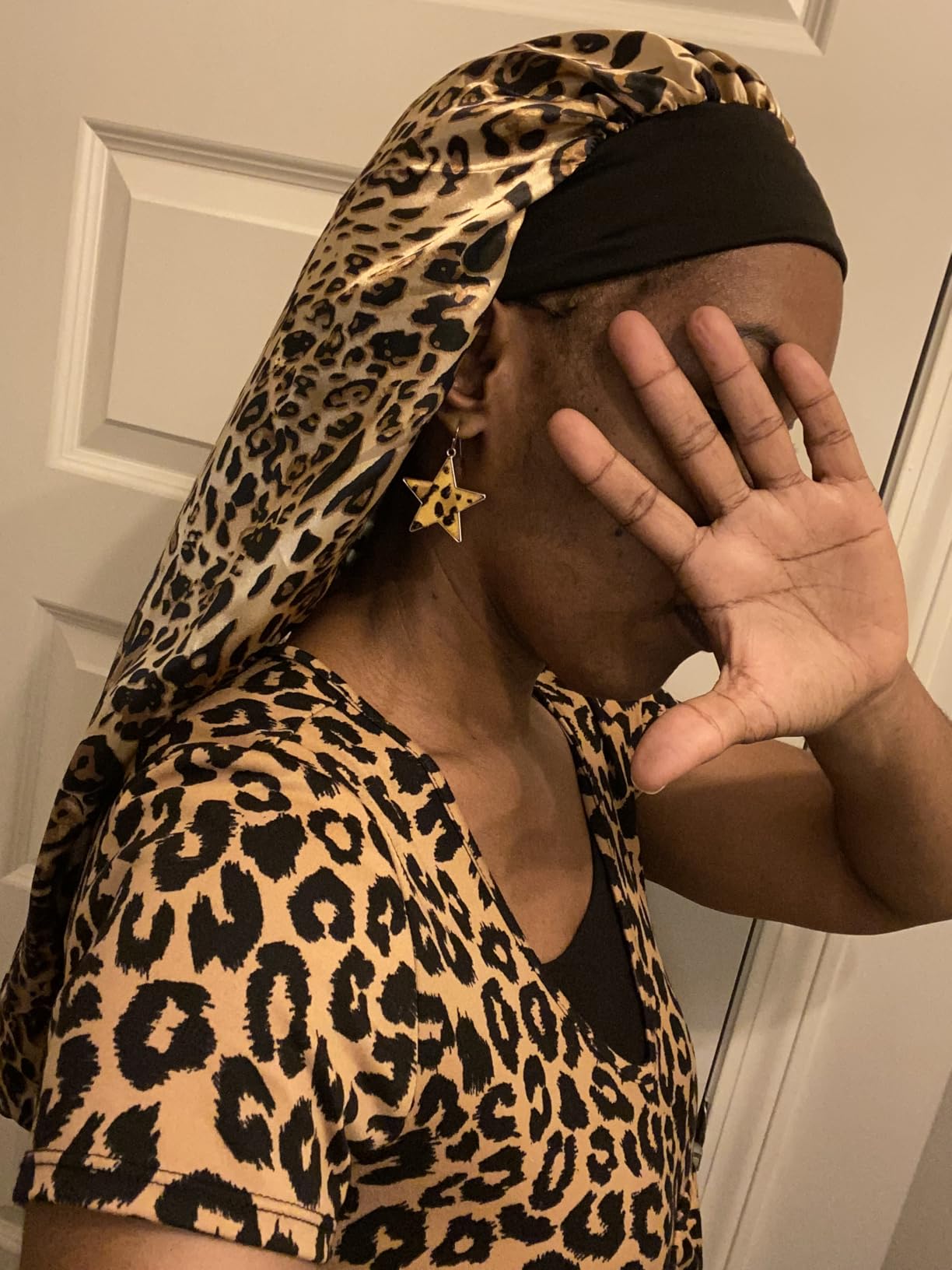4 Pcs Satin Bonnet for Women, Long Sleep Cap Soft Silky Bonnet for Braids customer photo 2