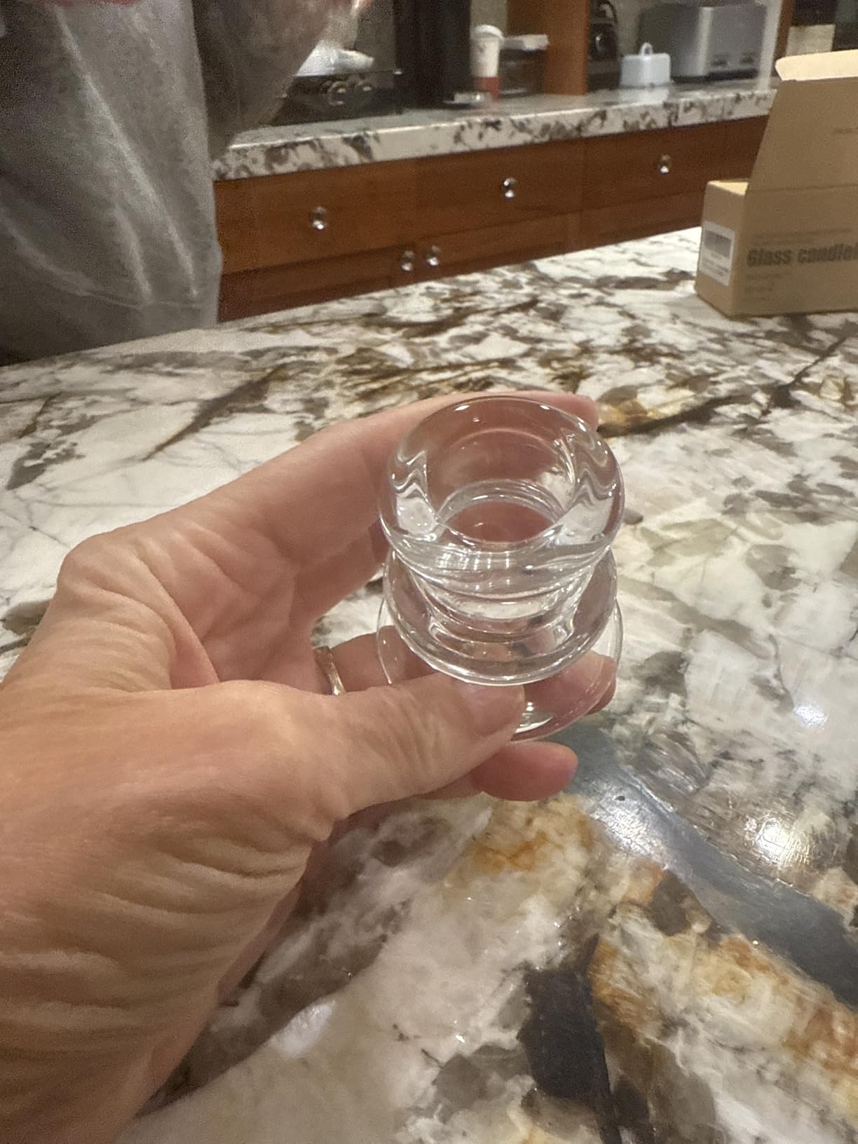 DEYBBY Clear Glass Taper Candle Holders Set of 4 customer photo 2