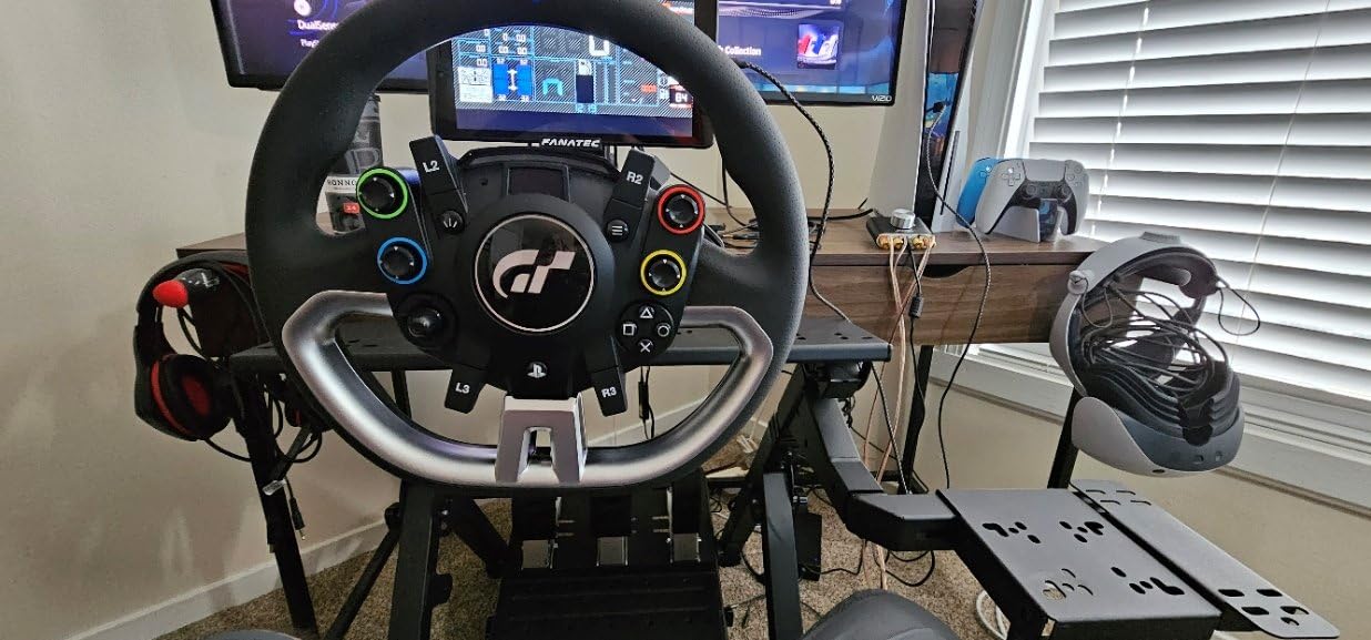 Next Level Racing Wheel Stand 2.0. Steering wheel stand for Thrustmaster, Fanatec, moza Racing on PC and video game consoles. Upgradeable to full cockpit with GTSeat add-on (not included) customer photo 1
