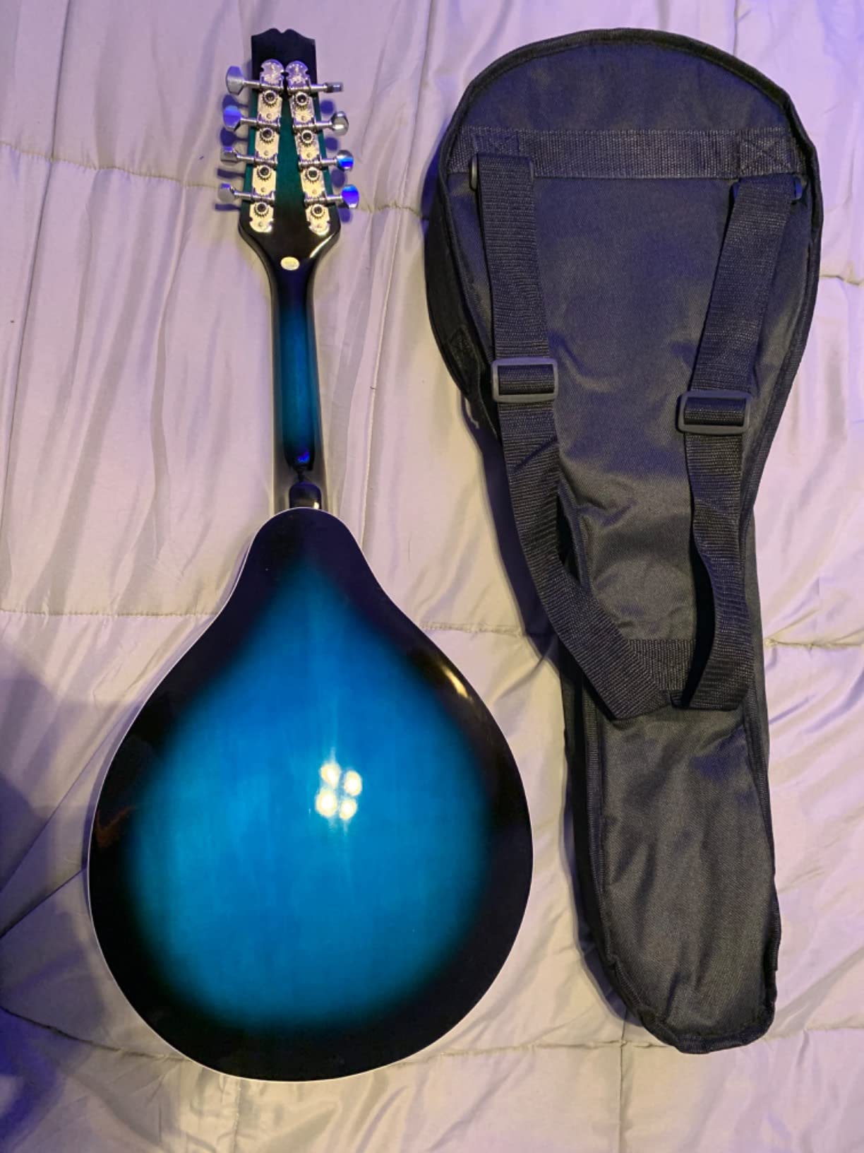 ADM Acoustic Mandolin Instrument Kit Music A Style for Kids Students Adults Wood Mandolins Beginner Set With Bag, Tuner, Pick-up, Strap, Strings, Picks and Hanger, Blue customer photo 1