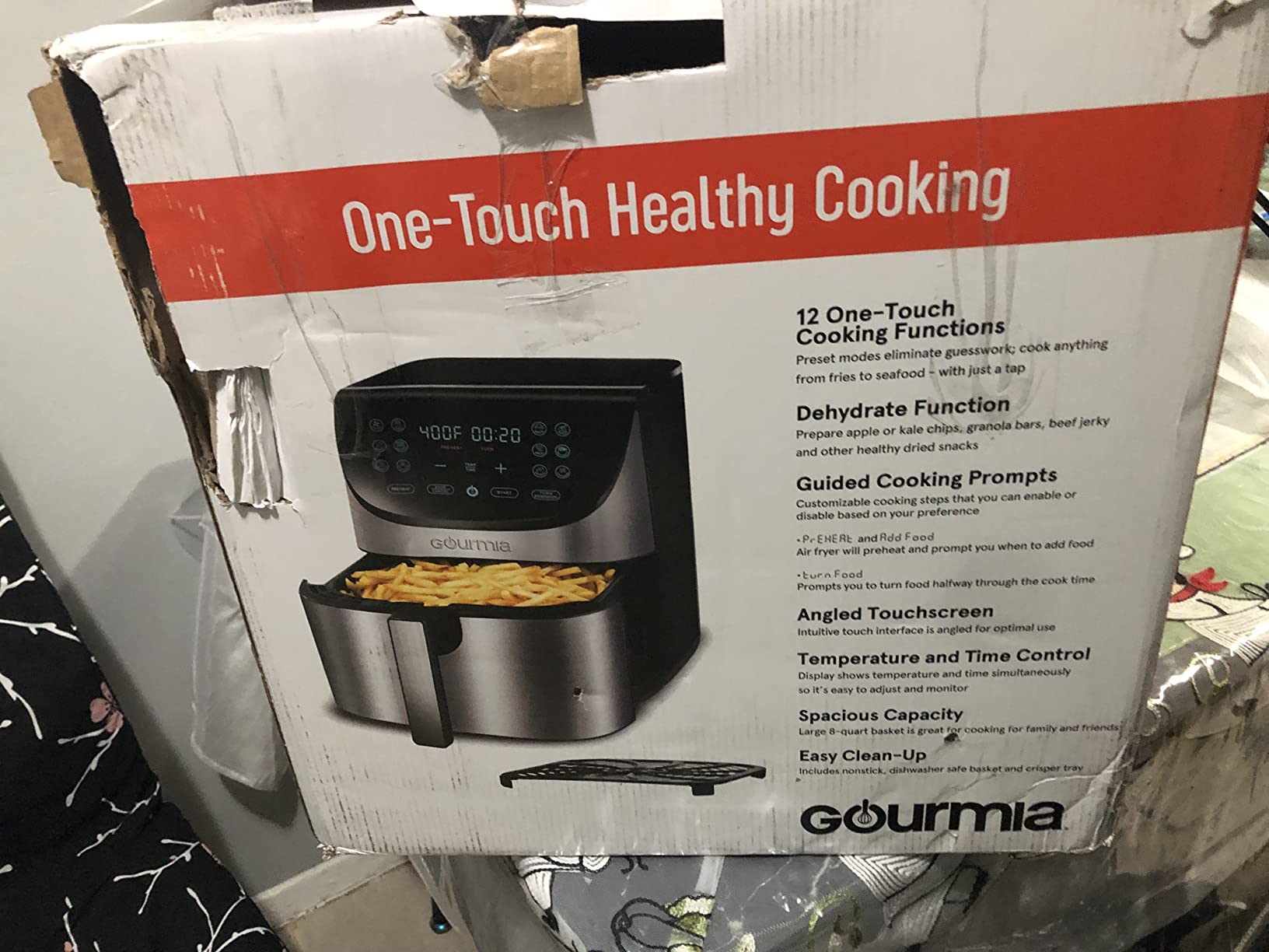Gourmia Air Fryer - 8 Qt Basket Capacity, 12 Presets, Stainless Steel customer photo 2