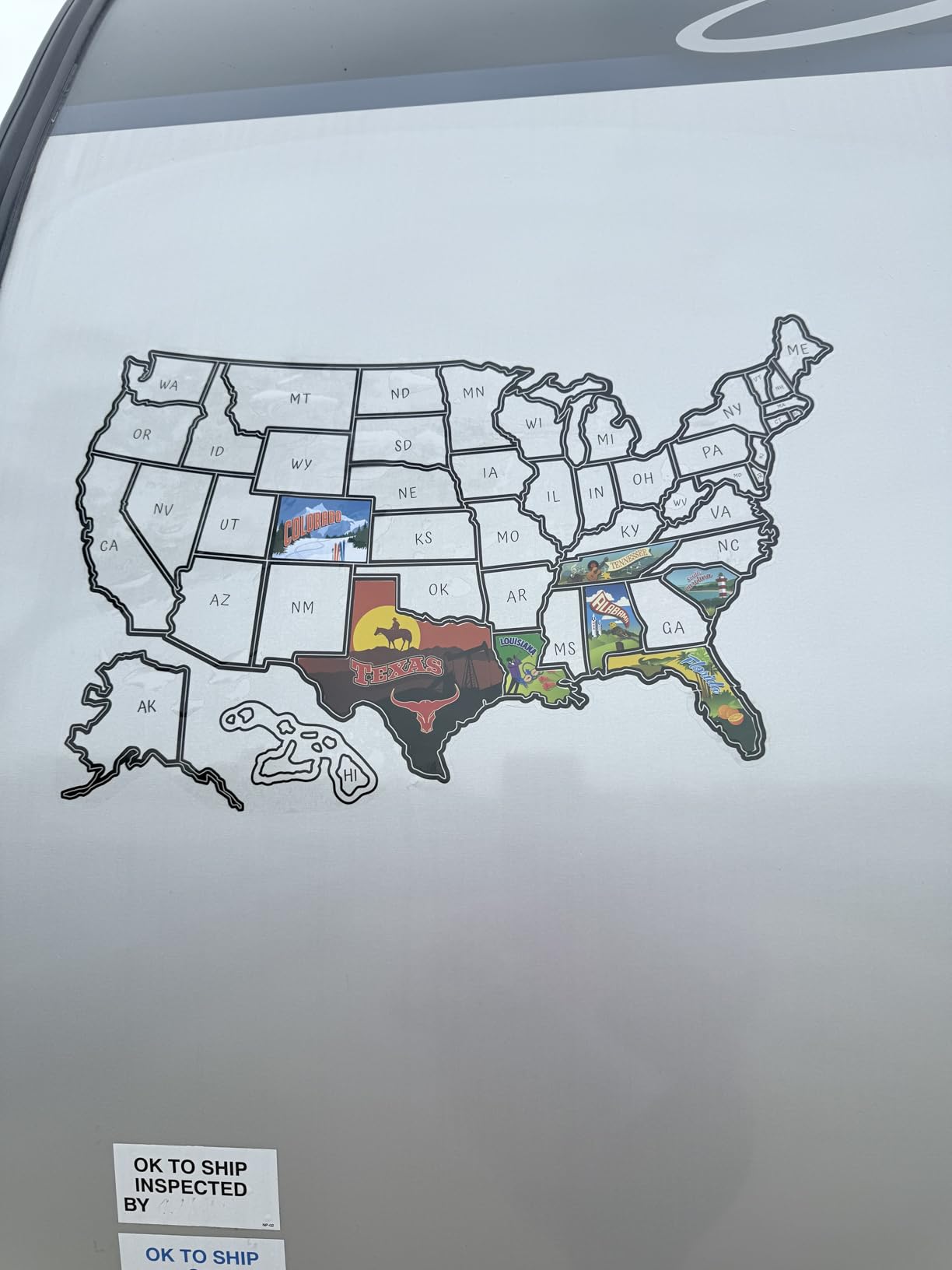 RV State Travel USA Map Vinyl Sticker - Camper Trailer Decals for Window with State Flag - Road Trip Map of America - Waterproof, UV Protection for Window, Door or Wall (Popular) customer photo 1