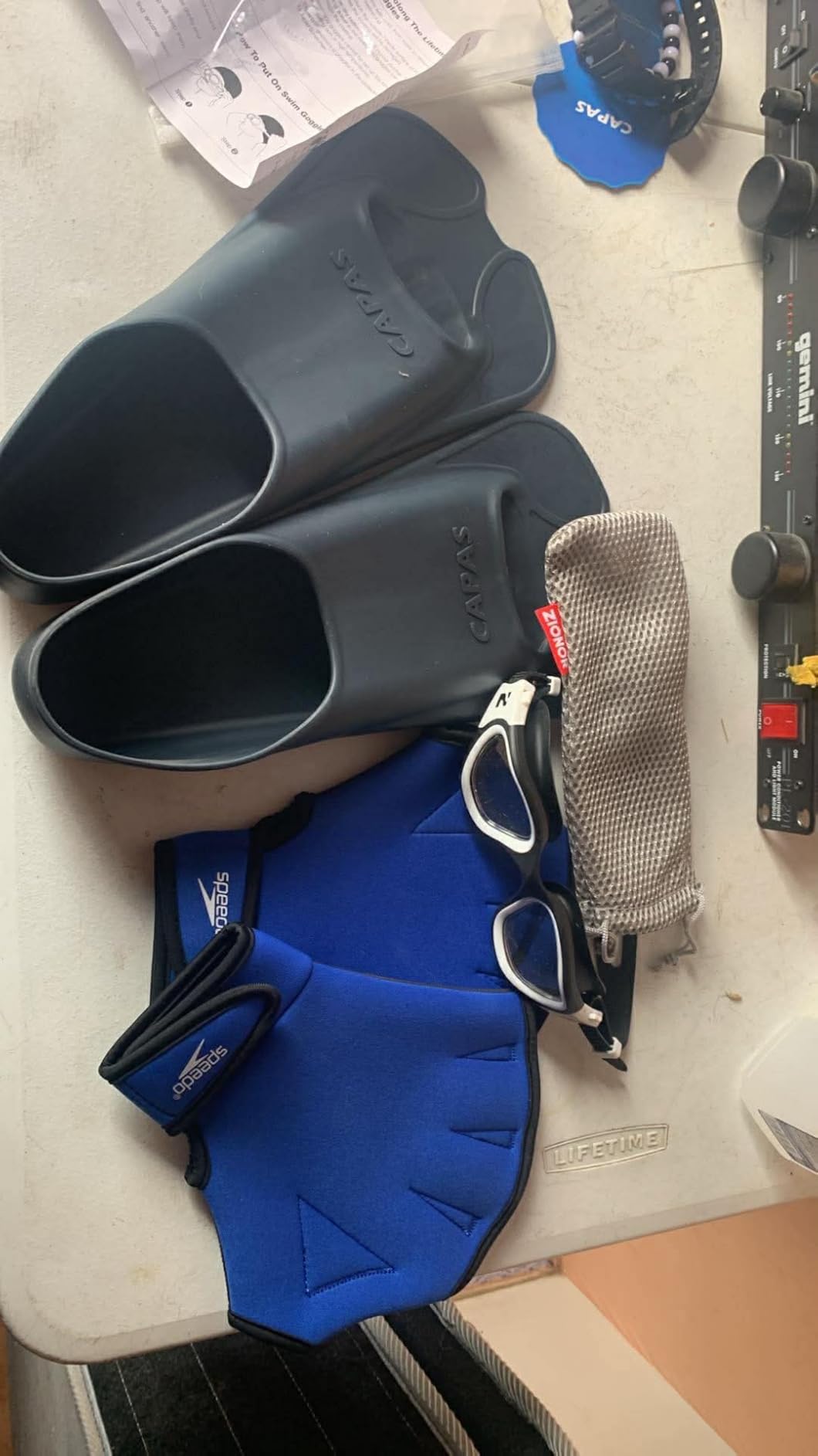 CAPAS Swim Training Fins, Short Blade Pool Lap Swimming Fins with Mesh Bag customer photo 1